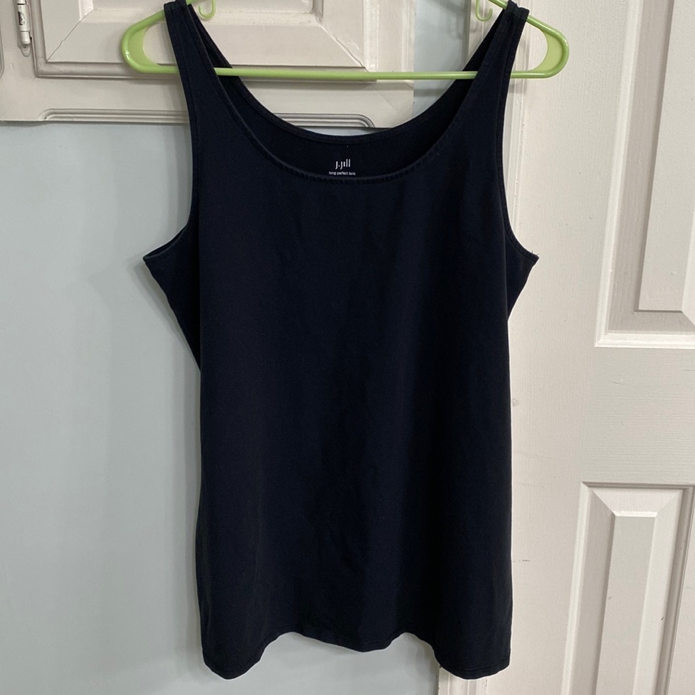 J Jill large long perfect tank black cotton/Lycra comfy